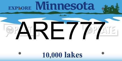 ARE777 Minnesota License Plate