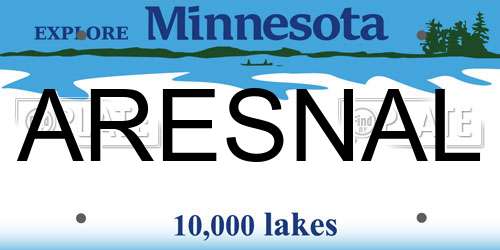 ARESNAL Minnesota License Plate