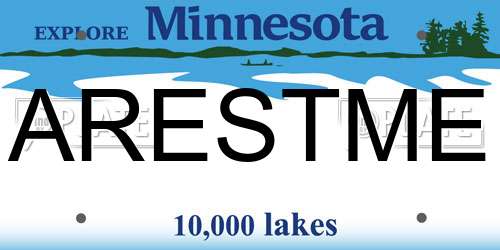 ARESTME Minnesota License Plate
