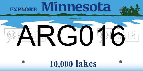 ARG016 Minnesota License Plate
