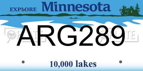 ARG289 Minnesota License Plate