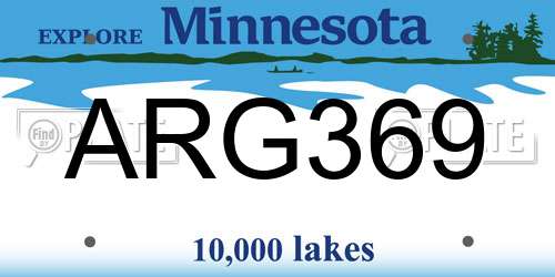 ARG369 Minnesota License Plate