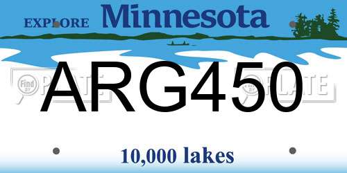 ARG450 Minnesota License Plate