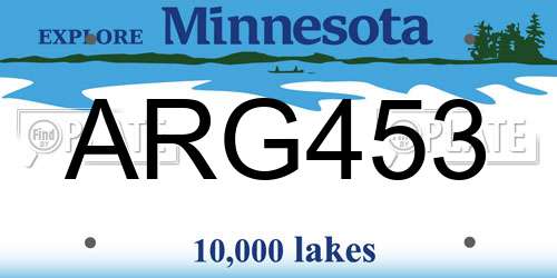 ARG453 Minnesota License Plate