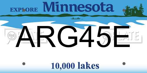 ARG45E Minnesota License Plate
