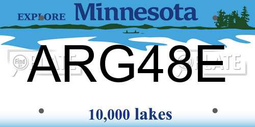 ARG48E Minnesota License Plate