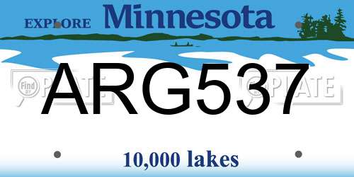 ARG537 Minnesota License Plate