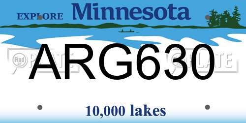 ARG630 Minnesota License Plate