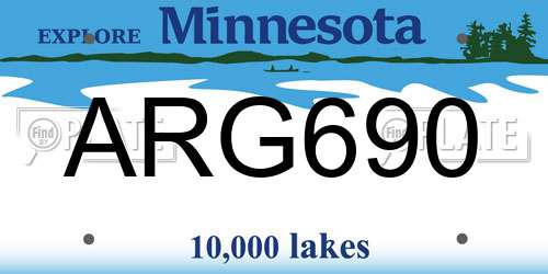 ARG690 Minnesota License Plate