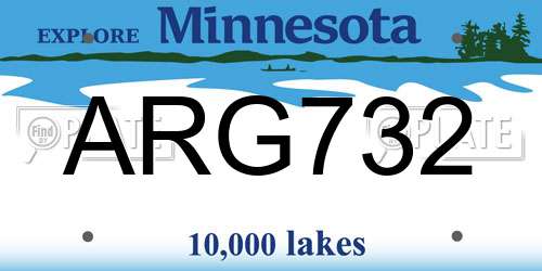 ARG732 Minnesota License Plate