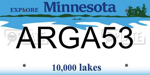 ARGA53 Minnesota License Plate