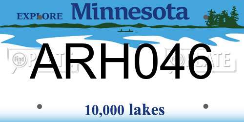 ARH046 Minnesota License Plate