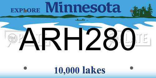 ARH280 Minnesota License Plate