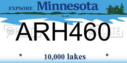 ARH460 Minnesota License Plate