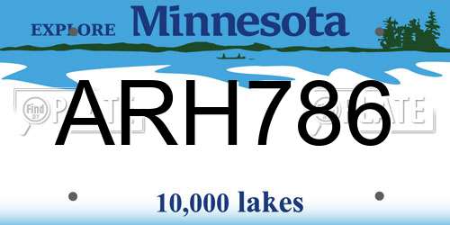 ARH786 Minnesota License Plate