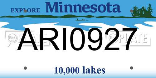 ARI0927 Minnesota License Plate
