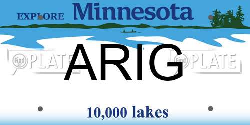 ARIG Minnesota License Plate