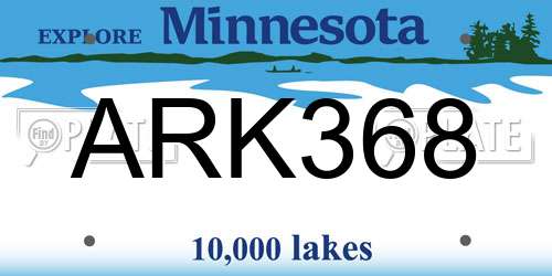 ARK368 Minnesota License Plate