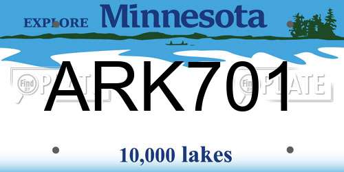 ARK701 Minnesota License Plate