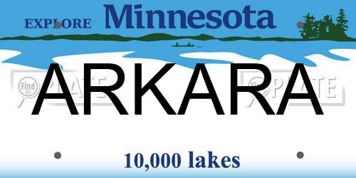 ARKARA Minnesota License Plate