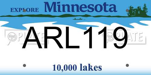 ARL119 Minnesota License Plate