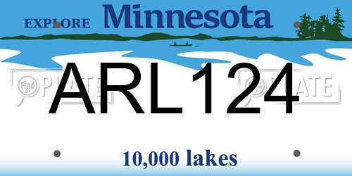 ARL124 Minnesota License Plate