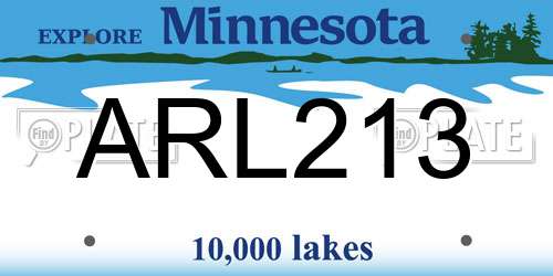 ARL213 Minnesota License Plate