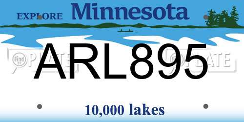 ARL895 Minnesota License Plate
