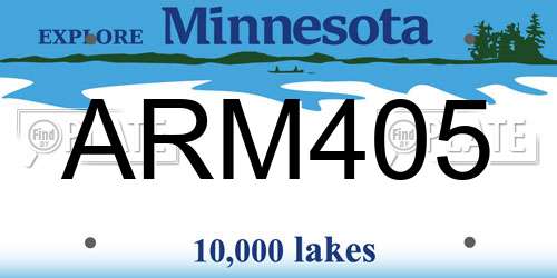 ARM405 Minnesota License Plate