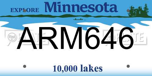 ARM646 Minnesota License Plate