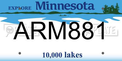 ARM881 Minnesota License Plate