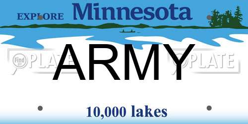 ARMY Minnesota License Plate