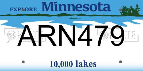 ARN479 Minnesota License Plate