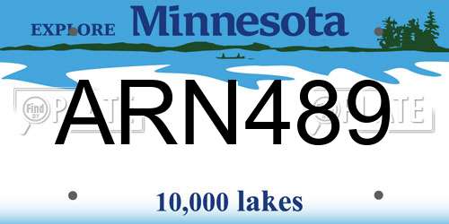 ARN489 Minnesota License Plate