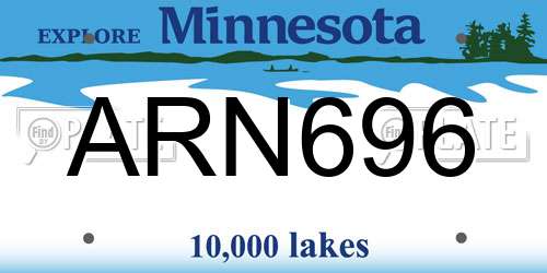 ARN696 Minnesota License Plate