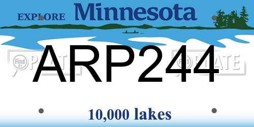 ARP244 Minnesota License Plate