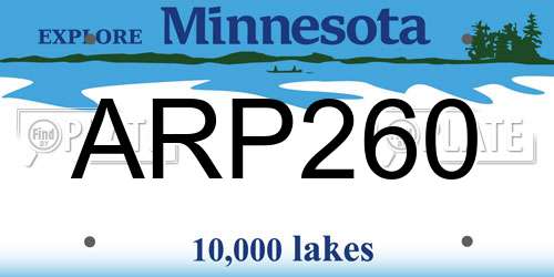 ARP260 Minnesota License Plate