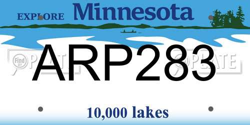 ARP283 Minnesota License Plate