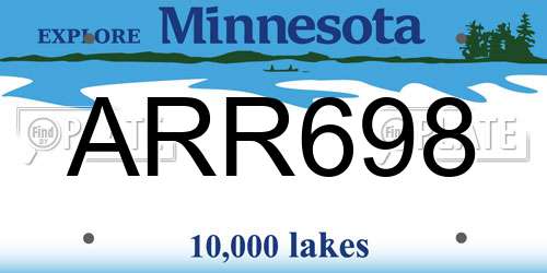 ARR698 Minnesota License Plate