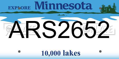 ARS2652 Minnesota License Plate