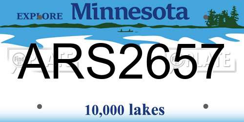 ARS2657 Minnesota License Plate