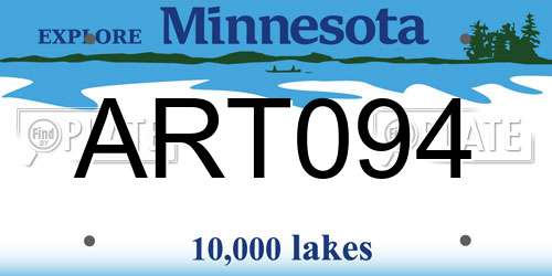 ART094 Minnesota License Plate