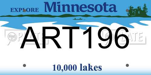 ART196 Minnesota License Plate