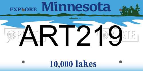 ART219 Minnesota License Plate