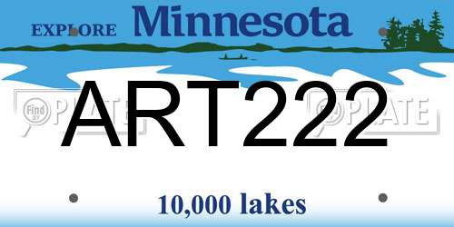ART222 Minnesota License Plate