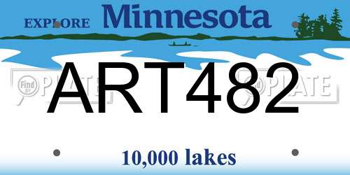 ART482 Minnesota License Plate