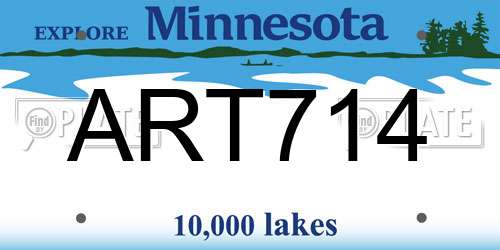 ART714 Minnesota License Plate