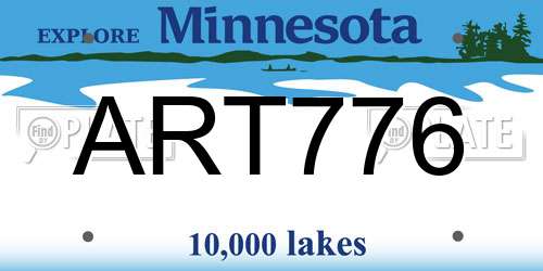 ART776 Minnesota License Plate