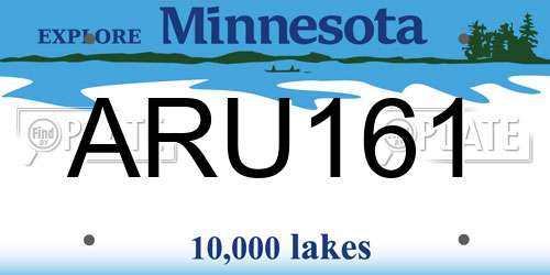 ARU161 Minnesota License Plate