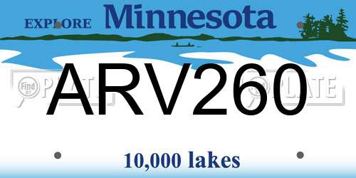 ARV260 Minnesota License Plate